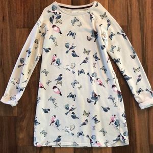 Stunning cream dress w/ birds and butterflies